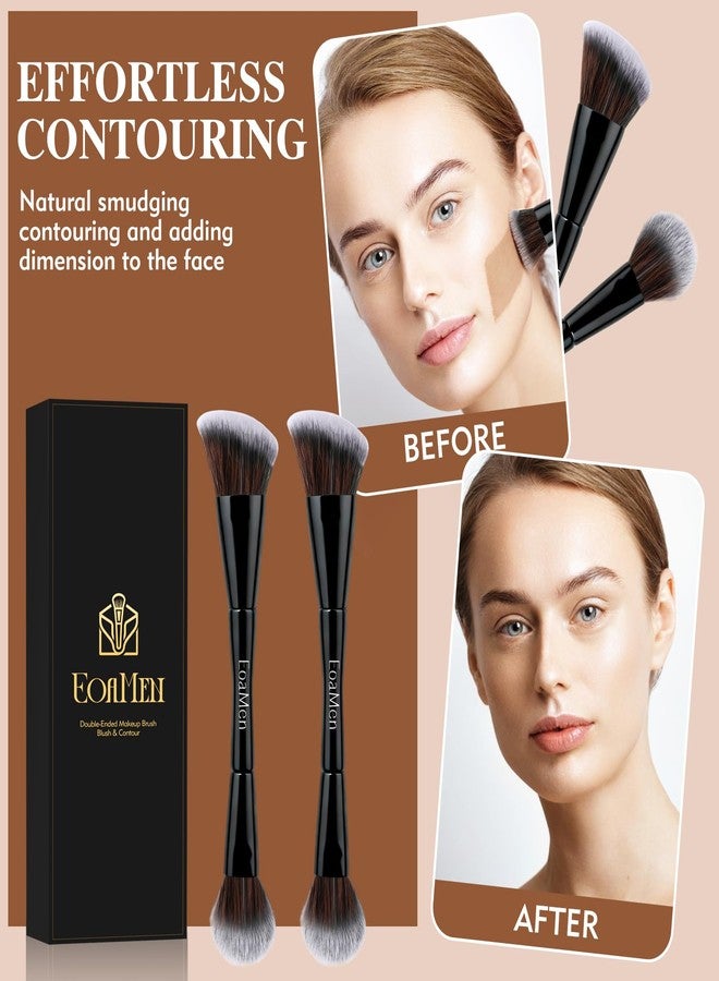 EoaMen Blush Brush, Dual-Ended Foundation Makeup Brush for Contouring, Blending, and Bronzing(Angled & Round), Angled Contoured for Flawless Face Foundation, Vegan & Cruelty-Free - Image 3